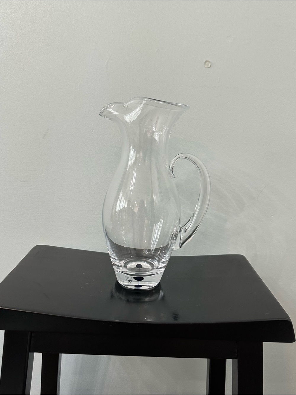 Orrefors Intermezzo Blue Drop Crystal Pitcher 11” - Erika Lagerbielke⁠